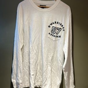 Lucky Brand Mens White Long Sleeve Osaka Warriors 1957 sz XL